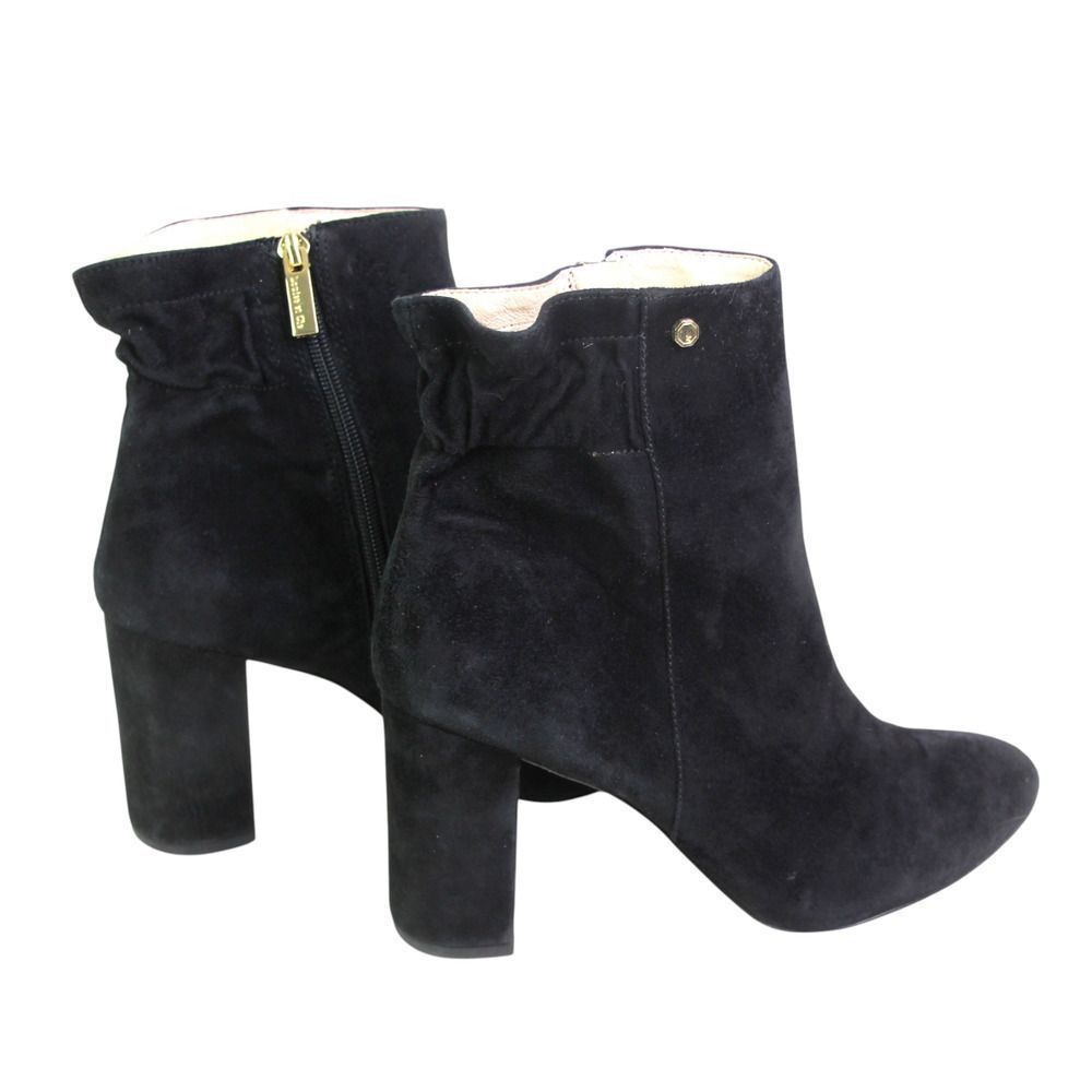 Louise et Cie BLACK REAL LEATHER SUEDE HIGH HEEL POINTED ZIP ANKLE BOOTS Sz 10M - Picture 6 of 15